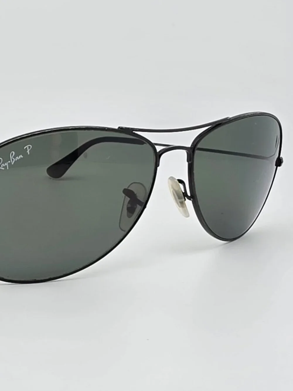 Ray-Ban RB3362 002 Cockpit Black Frame Polarized Green Lens Aviator Sunglasses